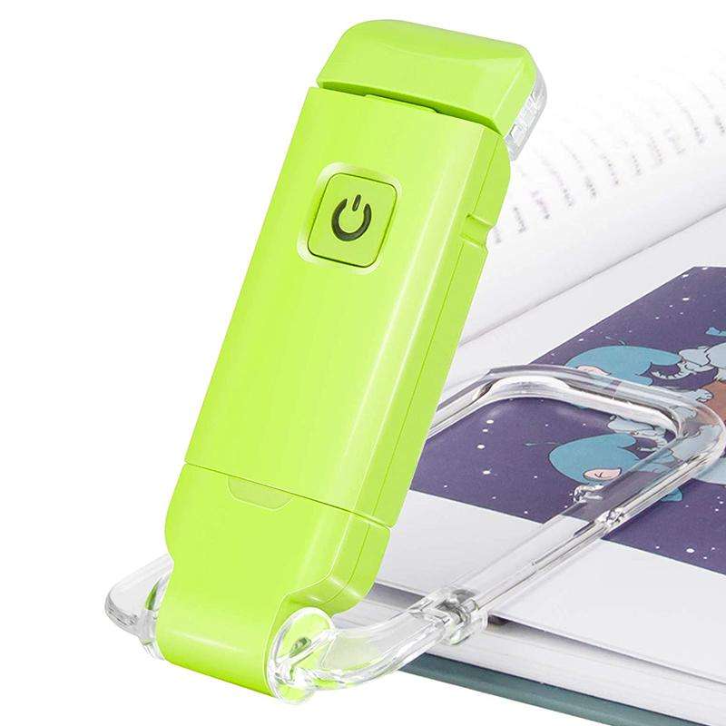 OEM B-5478 LED USB Rechargeable Book Light - Ultralight 200mAh Built-in Battery, Adjustable Clip-On